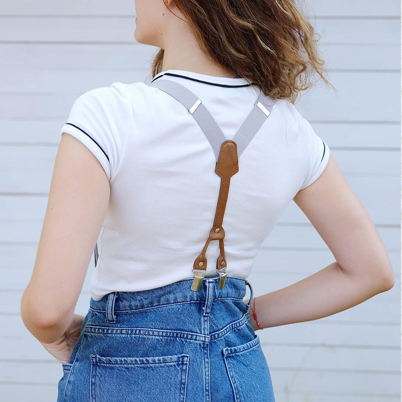 Action Ward Store Women's Suspenders - 1" Width - Y Back 4 Clip Skinny Ladies Suspenders - Image 3